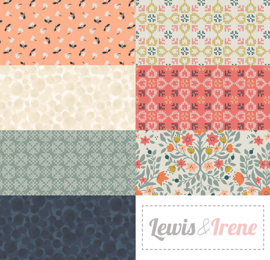 LIMITED EDITION Pen + Paper Patterns Sparrows Quilt Kit Featuring Lewis & Irene Folk Floral Fabric Collection Finished Size: 65.5”x71”