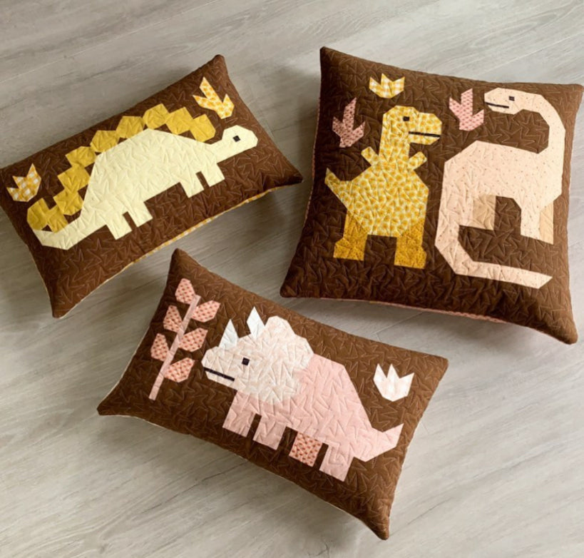 Elizabeth Hartman Dinosaur Quilt Pattern - 2 Size Variations Per Pattern