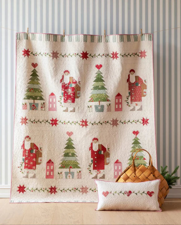 Tilda Merry Little Christmas Dear Santa Quilt Pattern - Putty White Free Digital PDF Download)