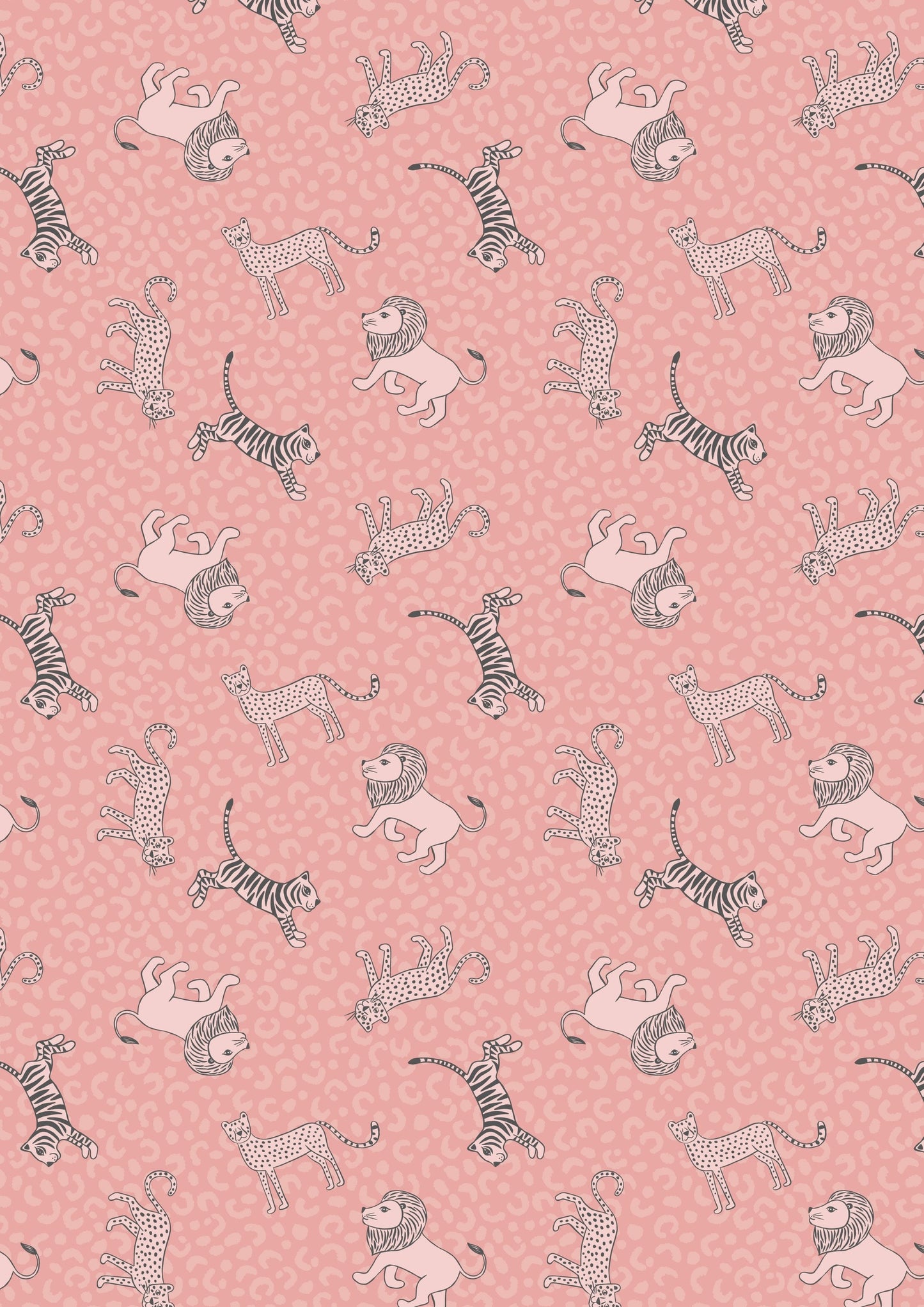 Lewis & Irene Panthera Fabric Collection Little Big Cats on Pink Premium 100% Cotton Quilt Shop Quality Fabrics