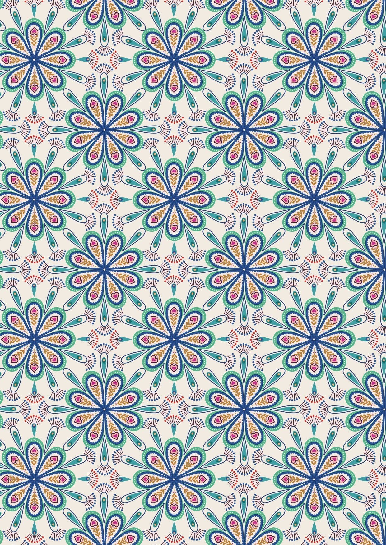 Lewis & Irene Soraya Fabric Collection Heart Floral on Cream Premium 100% Cotton Quilt Shop Quality Fabrics