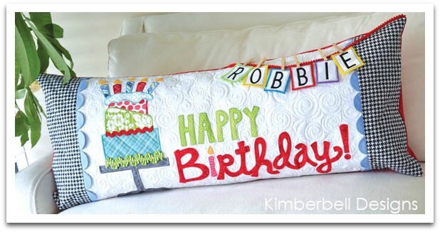 RETIRED!! Kimberbell Happy Birthday! Bench Pillow Collection Machine Embroidery CD