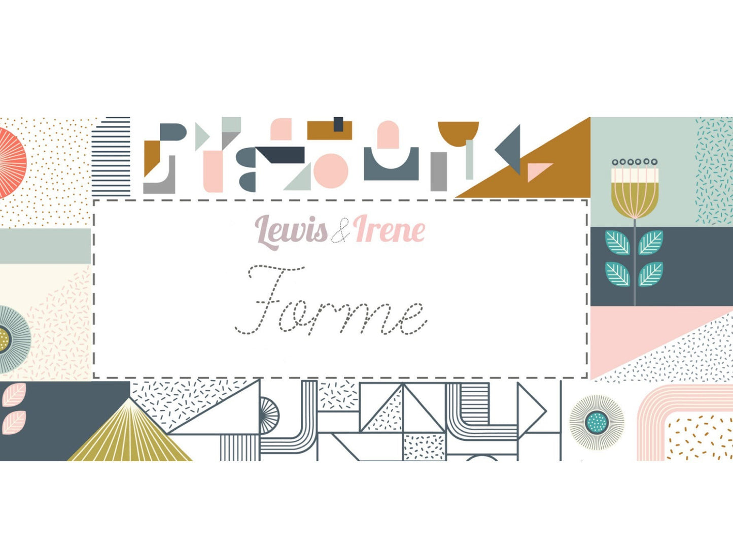 Lewis & Irene Forme Fabric Collection Scattered Geometric on Navy Premium 100% Cotton Quilt Shop Quality Fabrics