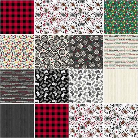 LAST BOLT!! Windham Fabrics “Man Cave” Fabric Collection Man Cave Rules on Dark Grey Premium 100% Cotton Quilt Shop Quality Fabrics