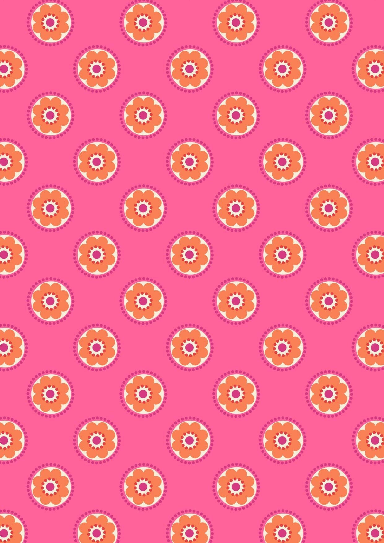Lewis & Irene Flower Child Fabric Collection Funky Daisies on Pink Premium 100% Cotton Quilt Shop Quality fabrics