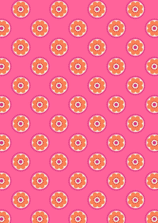 Lewis & Irene Flower Child Fabric Collection Funky Daisies on Pink Premium 100% Cotton Quilt Shop Quality fabrics