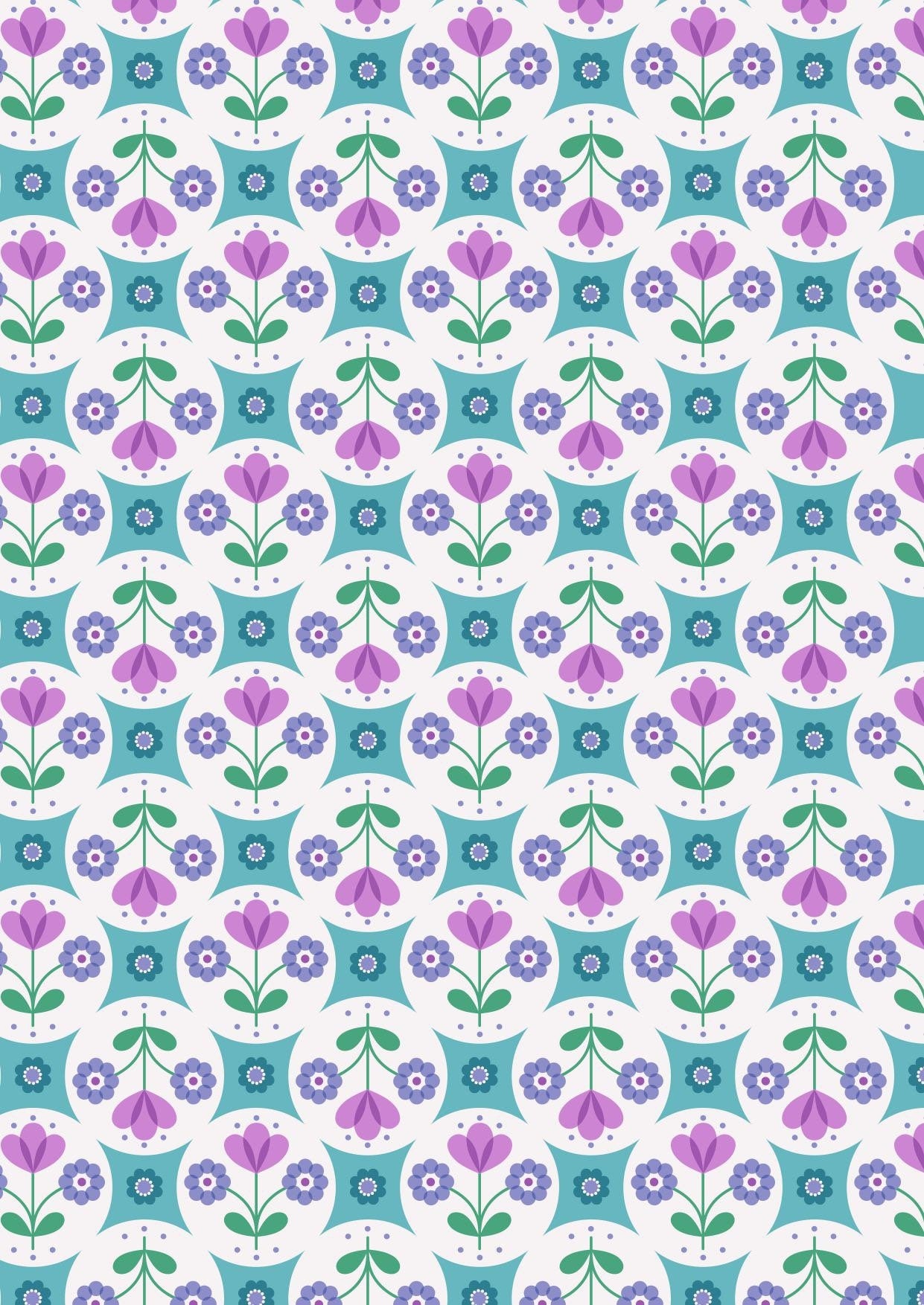LAST BOLT!! Lewis & Irene Flower Child Fabric Collection Fab Floral Circles on Blue Premium 100% Cotton Quilt Shop Quality Fabrics