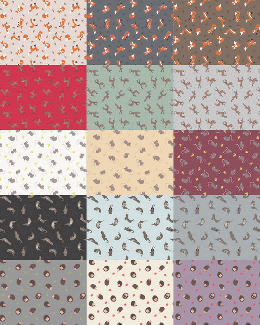 LAST BOLT! Lewis & Irene Small Things Country Creatures Fabric Collection Mice on Claret Premium 100% Cotton Quilt Shop Quality Fabrics