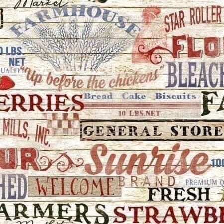 3Wishes Patriotic Summer Fabric Collection Patriotic Farmhouse Words Premium 100% Cotton Quilt Shop Quality Fabrics