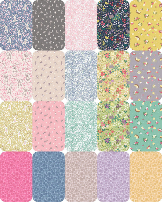 Lewis & Irene Bunny Hop Fabric Collection Swinging Bunny on Spring Yellow A526.2