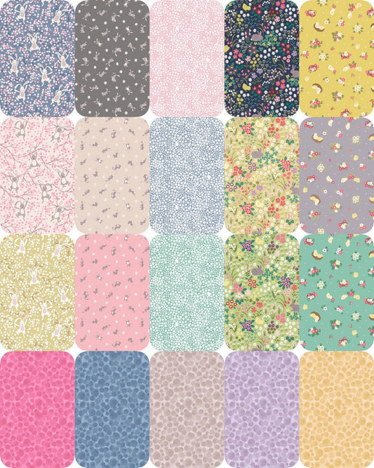 Lewis & Irene Bunny Hop Fabric Collection Bunny on Charcoal A529.3