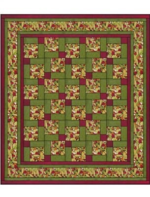 Fabric Cafe Topsy Turvy Quilt Pattern - Uses Only 3 Yards of Fabric Finished Size 46.5”x53”