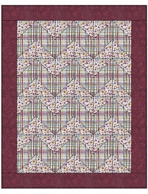 Fabric Cafe Chevron Quilt Pattern (uses only 3YDS of fabric) Finished Size 46”x58”