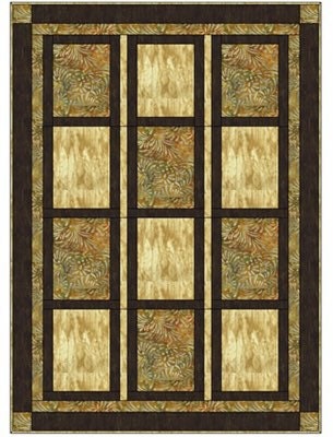 Fabric Cafe Byzantine Quilt Pattern - Uses Only 3 Yards of Fabric Finished Size: 46”x61”