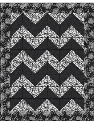 Fabric Cafe Chevron Quilt Pattern (uses only 3YDS of fabric) Finished Size 46”x58”