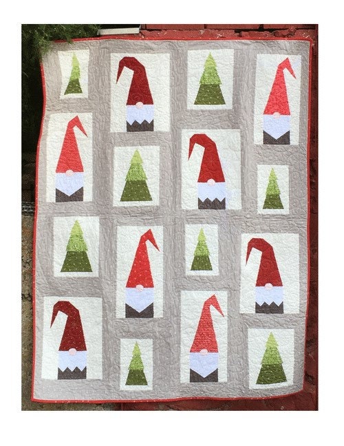 DIGITAL DOWNLOAD Cotton Street Commons A Tale of Two Gnomes Quilt Pattern Finished Size 60"x72"