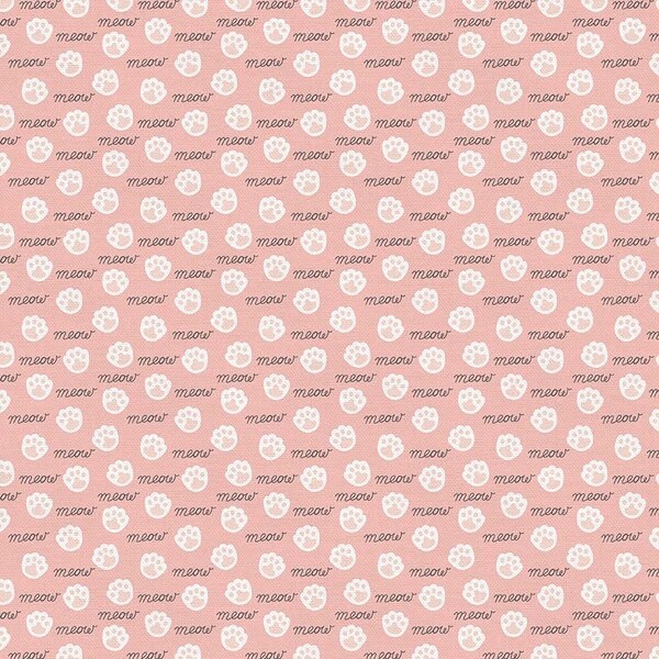 Paintbrush Studio Tails & Whiskers Fabric Collection Meow on Pink Premium 100% Cotton Quilt Shop Quality Fabrics