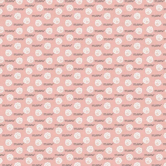 Paintbrush Studio Tails & Whiskers Fabric Collection Meow on Pink Premium 100% Cotton Quilt Shop Quality Fabrics