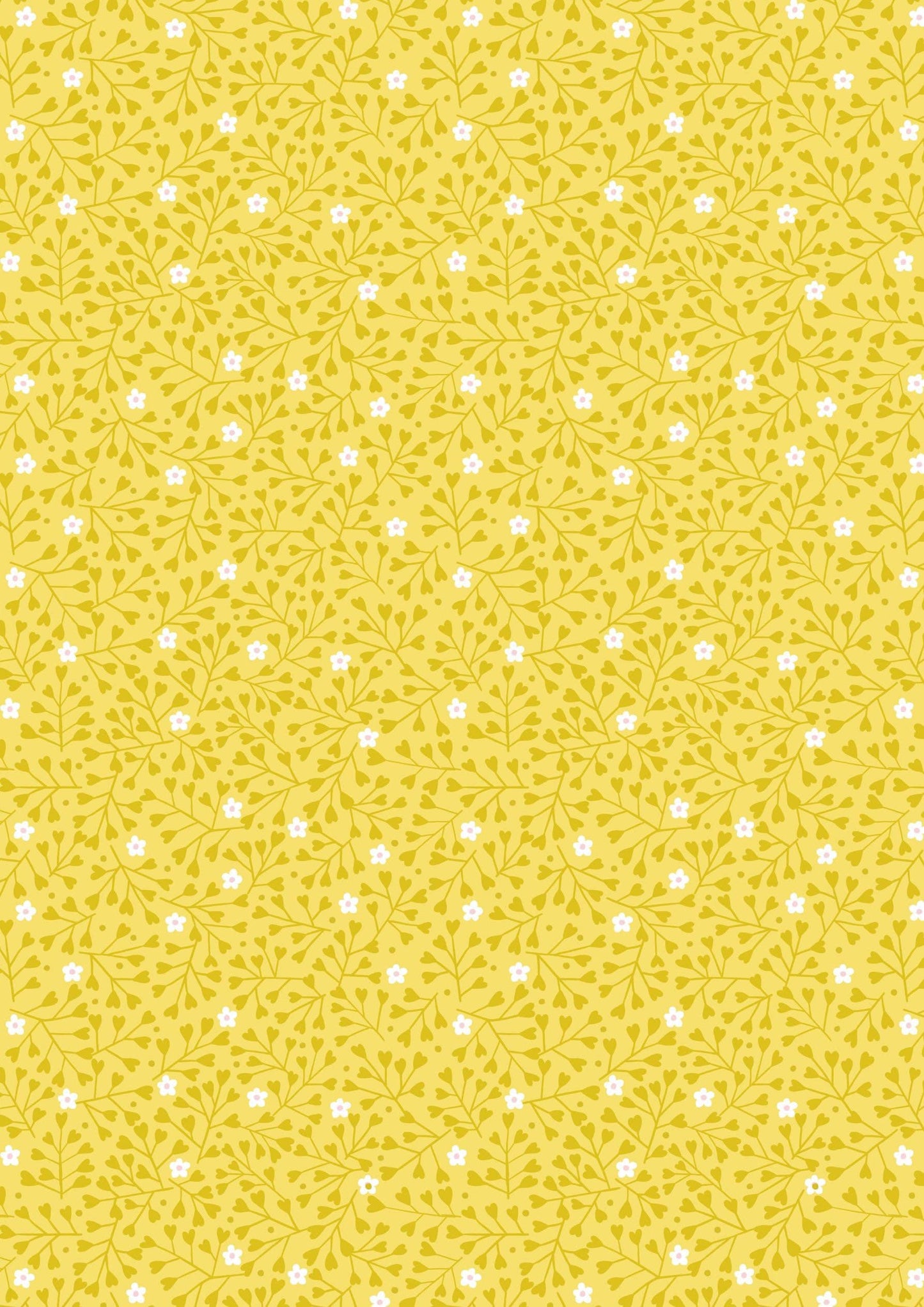 Lewis & Irene Spring Treats Fabric Collection Mini Heart Floral on Yellow Premium 100% Cotton Quilt Shop Quality Fabrics