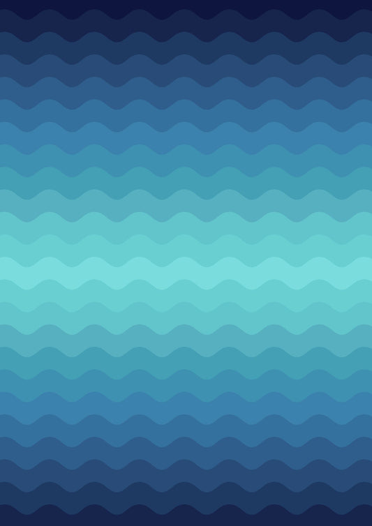 Lewis & Irene Moontide Fabric Collection Digital Print Ombre Waves on Green Premium 100% Cotton Quilt Shop Quality Fabrics