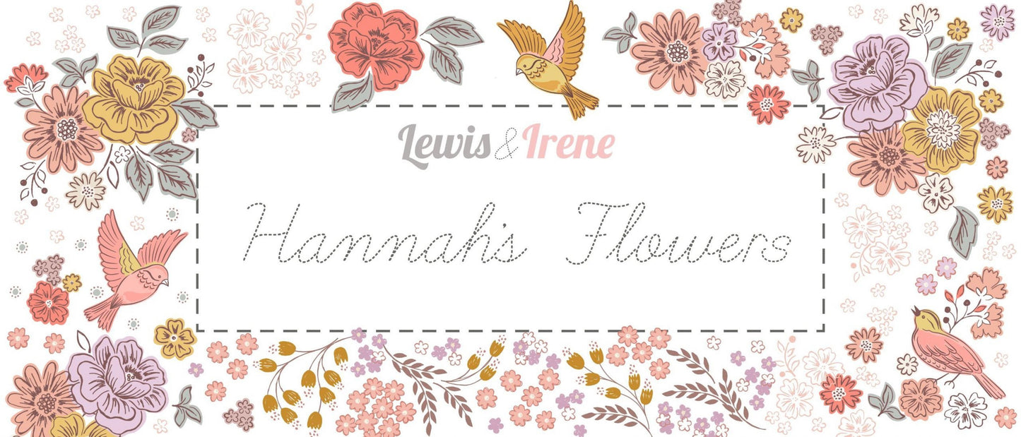 Lewis & Irene Hannah’s Flowers Fabric Collection Hannah’s Flowers on Rusty Rose A616.3