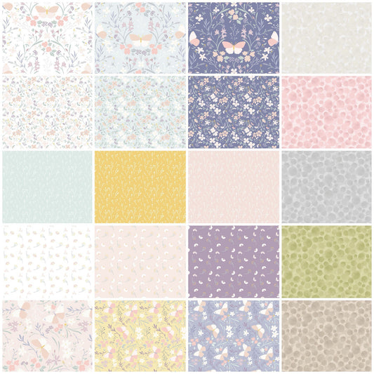 LAST BOLT! Lewis & Irene Heart of Summer Fabric Collection Floral Gathering on Duck Egg Blue Premium 100% Cotton Quilt Shop Quality Fabrics
