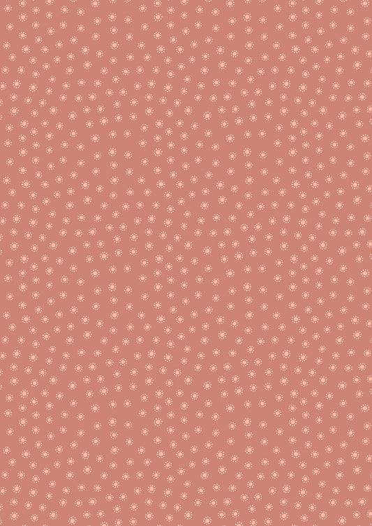 LAST BOLT! Lewis & Irene Hannah’s Flowers Fabric Collection Dotty Dots on Soft Terracotta Premium 100% Cotton Quilt Shop Quality Fabrics