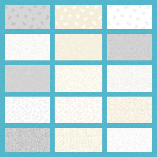 Lewis & Irene Tiny Tonals Fabric Collection Bears Cream on Cream Premium 100% Cotton Quilt Shop Quality Fabrics