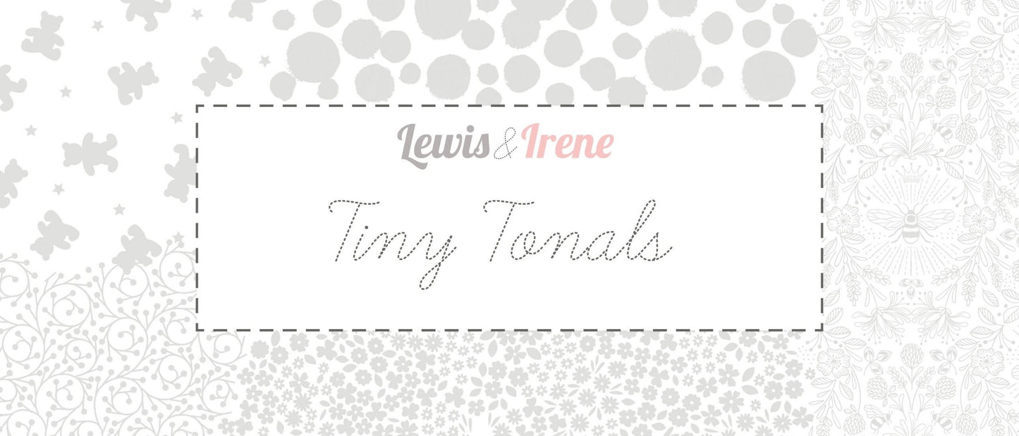 LAST BOLT! Lewis & Irene Tiny Tonals Fabric Collection Deconstructed Bumbleberries Cream on White Premium 100% Cotton Fabrics