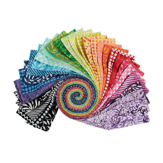 LAST RESTOCK! Maywood Studio Color Therapy Batiks Jellyroll (40-2.5” Strips Per Roll) QSQ 100% Cotton