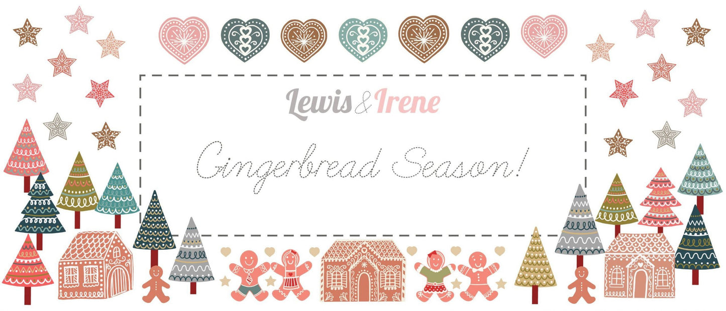 LIMITED EDITION!! Lewis & Irene Gingerbread Season Fabric Collection Table Runner Kit #3 Finished Size: 16”x34”