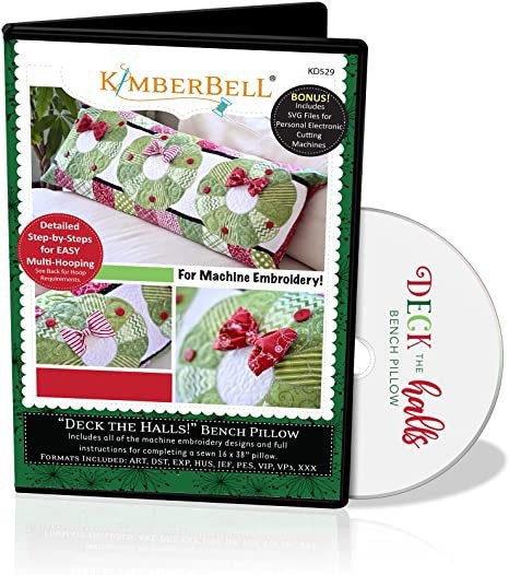 LAST ONE!! Kimberbell Deck The Halls Bench Pillow Collection Fabric & Embellishment Kit (Backing Included)