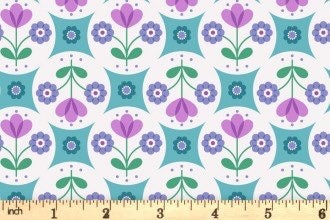 LAST BOLT!! Lewis & Irene Flower Child Fabric Collection Fab Floral Circles on Blue Premium 100% Cotton Quilt Shop Quality Fabrics