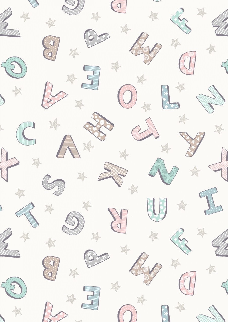Lewis & Irene Bella Bunny and Bear Fabric Collection Alphabet on Cream Premium 100% Cotton Quilt Shop Quality Fabrics