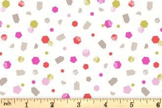 RETIRED! Lewis & Irene Hann’s House Fabric Collection Shapes on White Premium 100% Cotton Quilt Shop Quality Fabrics