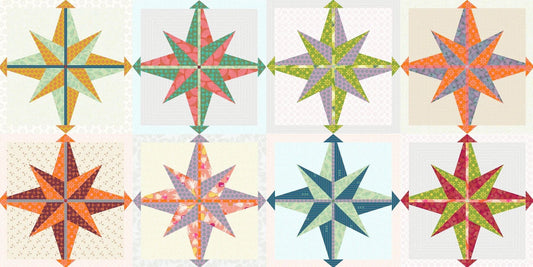 Sew Kind of Wonderful Double Starburst Quilt Pattern Finished Size 82"x82"