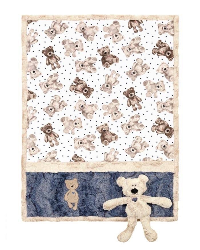 Shannon Fabrics Kimberbell Cuddle Buddies Kimber Bear Cuddle Minky Kit Finished Size: Blanket 43"x29" and Kimber Bear 12"