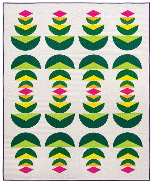 Quiltachusetts Palm Fronds Quilt Pattern Finished Size: 58.5"x72"