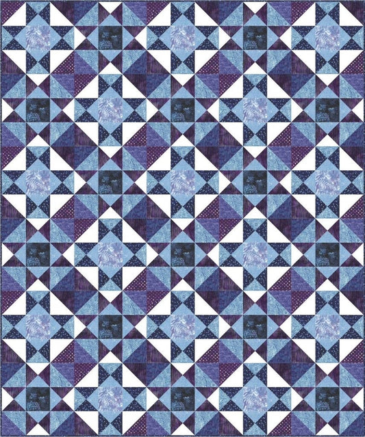 Evening Stars by Needle in a Hayes Stack Quilt Pattern Finished Size: 60"x72"