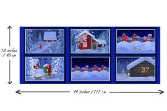 Lewis & Irene Digital Print Tomten's Village Fabric Collection 18”x44” Placemats Panel CE20