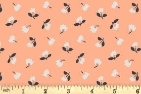 Lewis & Irene Folk Floral Fabric Collection Little Flowers on Peach Premium 100% Cotton Quilt Shop Quality Fabrics