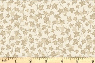 Lewis & Irene Evergreen Fabric Collection Ivy on Cream Premium 100% Cotton Quilt Shop Quality Fabrics
