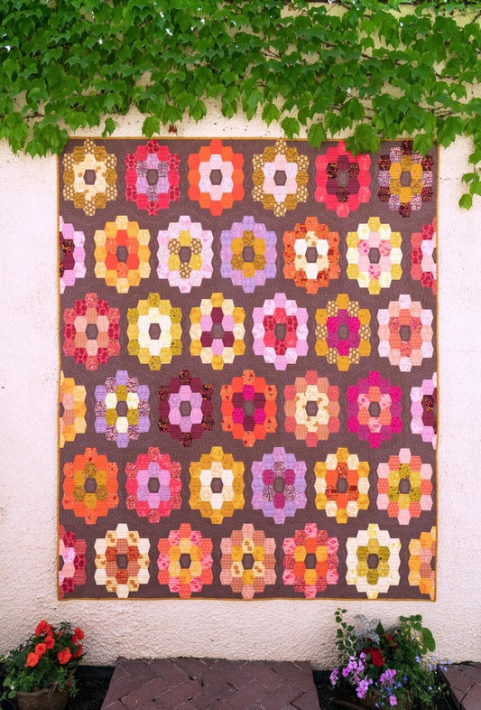 Sew Kind of Wonderful Hexie Meadow Quilt Pattern Finished Size 72"x87"