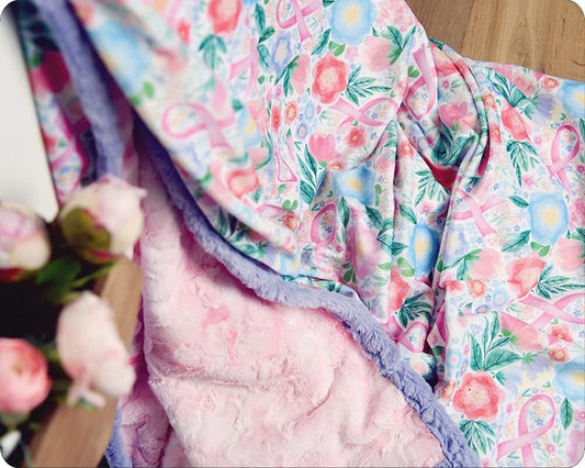 LAST ONE! Shannon Fabrics Sew Simple Fearless Breast Cancer Awareness Cuddle Minky Kit Finished Size: 58"x58"