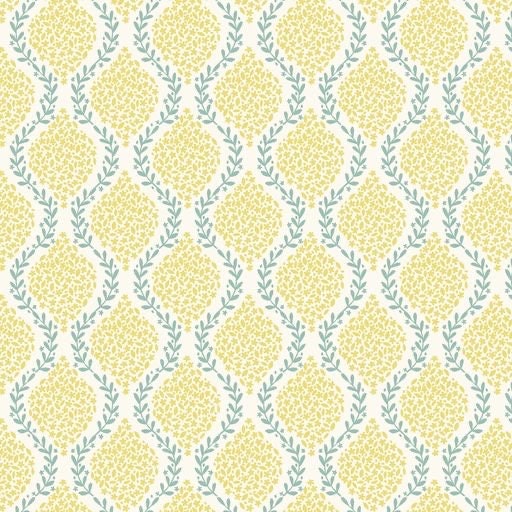 Lewis & Irene Spring Hare Reloved Fabric Collection Garlands on Yellow Premium 100% Cotton Quilt Shop Quality Fabrics