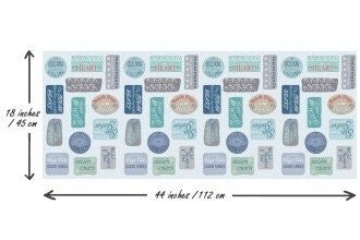 Lewis & Irene Thalassophile Fabric Collection Digital Print Beach Signs Panel 18"x42" Premium 100% Cotton Quilt Shop Quality Fabrics