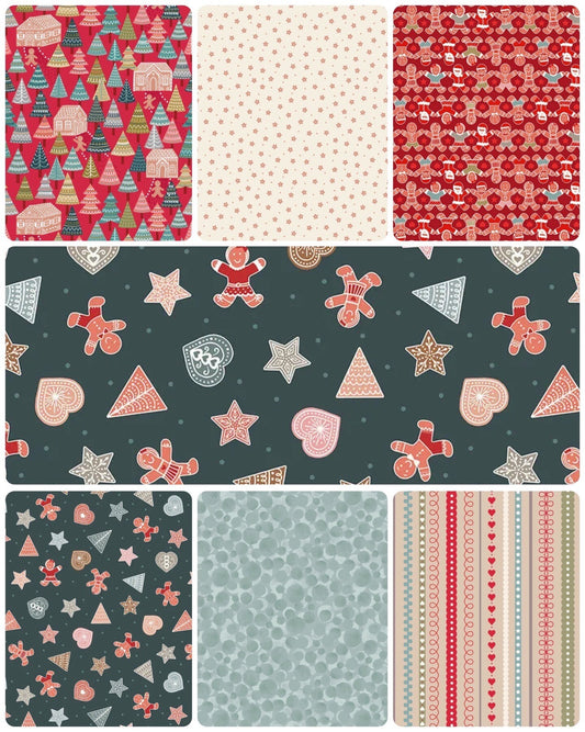 LIMITED EDITION!! Lewis & Irene Gingerbread Season Fabric Collection Table Runner Kit #2 Finished Size:16”x34”