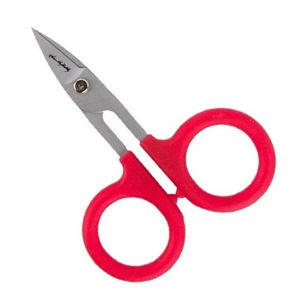 Karen Kay Buckley's Perfect Scissors Micro-Serrated Red 3.75" Curved Scissors with Plastic Sheath