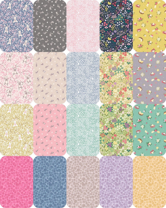 Lewis & Irene Bunny Hop Fabric Collection Chicks on Spring Green A528.3