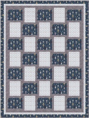 Fabric Cafe Sew Fast Quilt Pattern - Uses Only 3 Yards of Fabric Finished Size 44.5"x59.5"